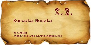 Kurusta Neszta névjegykártya